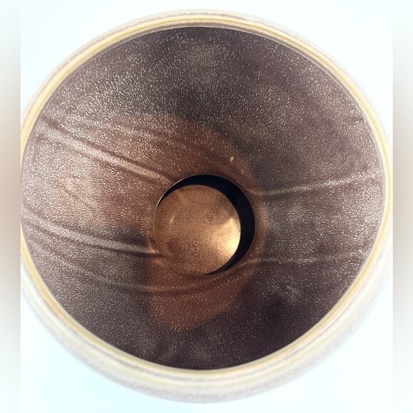 Sandy Brown Desert Sand Ceramic Urn Vase 9” x 6.5” - Picture 3 of 8